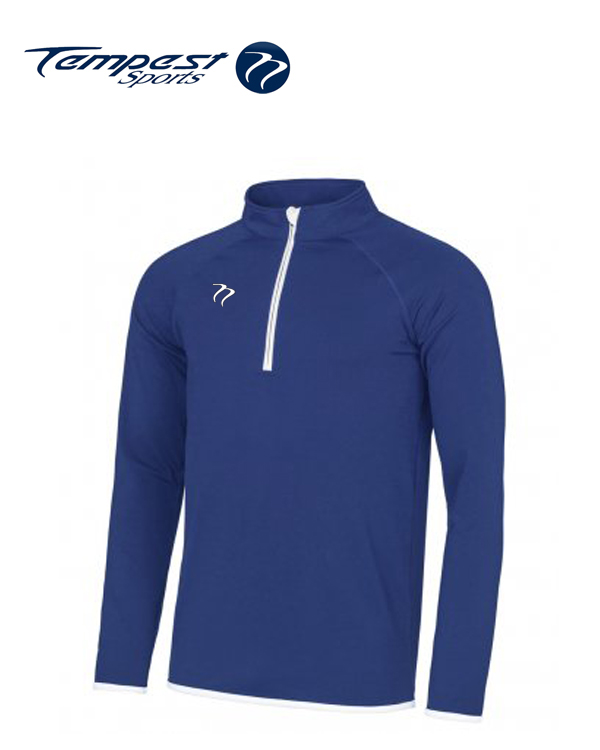 Mens Royal White Half Zip Midlayer